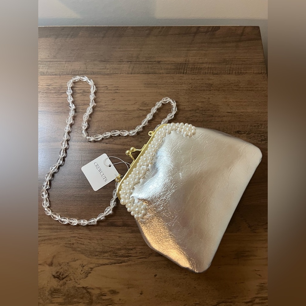 J. Crew Girls' pearl-embellished coin purse with beaded strap - Picture 2 of 7
